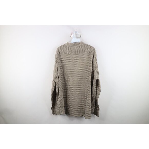 Express Mens Size 2XL XXL Stretch Polka Dot Collared Long Sleeve Button Shirt - Picture 10 of 12